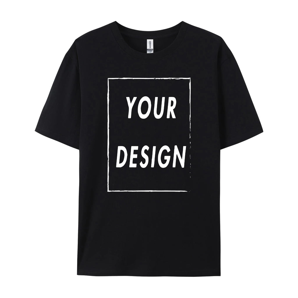 180g Custom Women Men Customised Printed 100% Cotton Short Sleeve Your Logo Photo Brand Text Tee Personalize Graphic Clothing