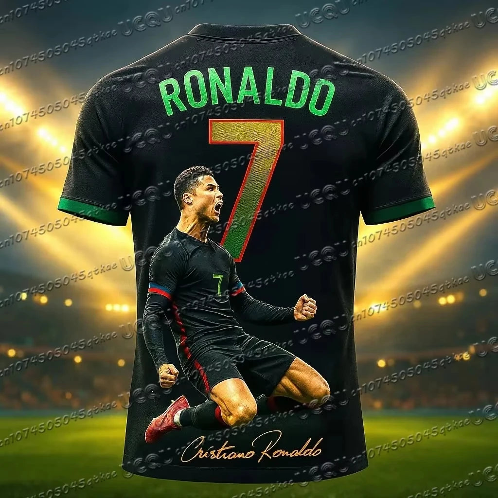 26 New Football Jersey 3D Printed NO.7 Ronaldo Boys Girls Training Women's Sports Breathable Short Sleeve Kids/Men's T-shirt Top