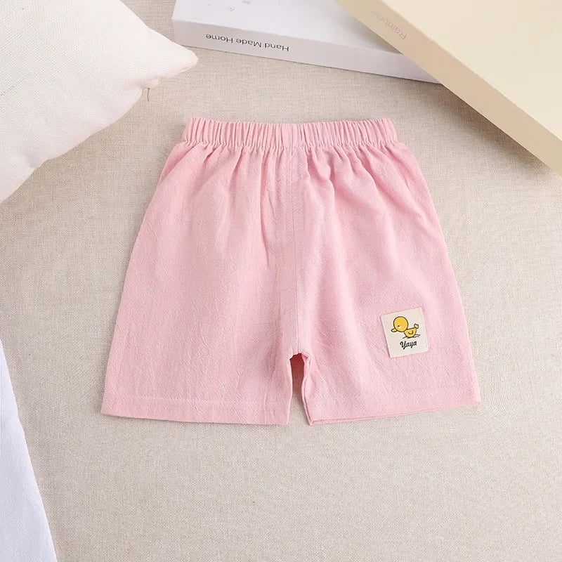 1 2 3 4 5 Years Kids Summer Shorts Boys Girls Korean Style Cotton and Linen Short Pants Toddler Little Children Cute Shorts