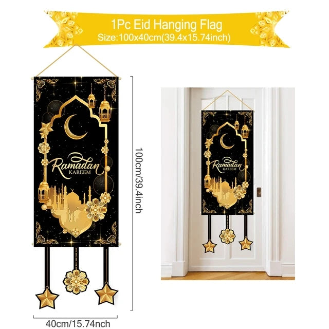 Ramadan Kareem Hanging Flag Ramadan Decoration 2026 For Home Eid Mubarak Ramadan Kareem Islamic Muslim Party Eid Al Adha Gifts
