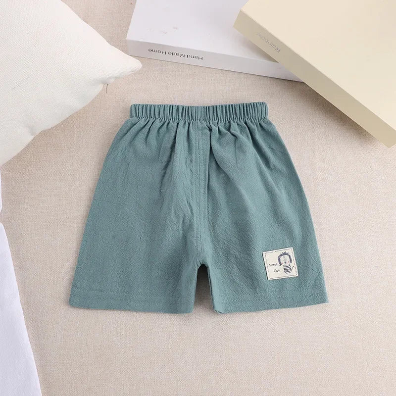 1 2 3 4 5 Years Kids Summer Shorts Boys Girls Korean Style Cotton and Linen Short Pants Toddler Little Children Cute Shorts