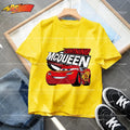 2025 Disney Summer Kids T-shirt Short Sleeve Top Cartoon Cars Pixar Lightning McQueen Printed Boys Clothes Baby Tops 4-10 Years