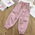 Spring Clothes Fashionable Kids Cargo Joggers Elastic Ankle Pants Casual Trousers Light Breathable Summer Trendy Outfit