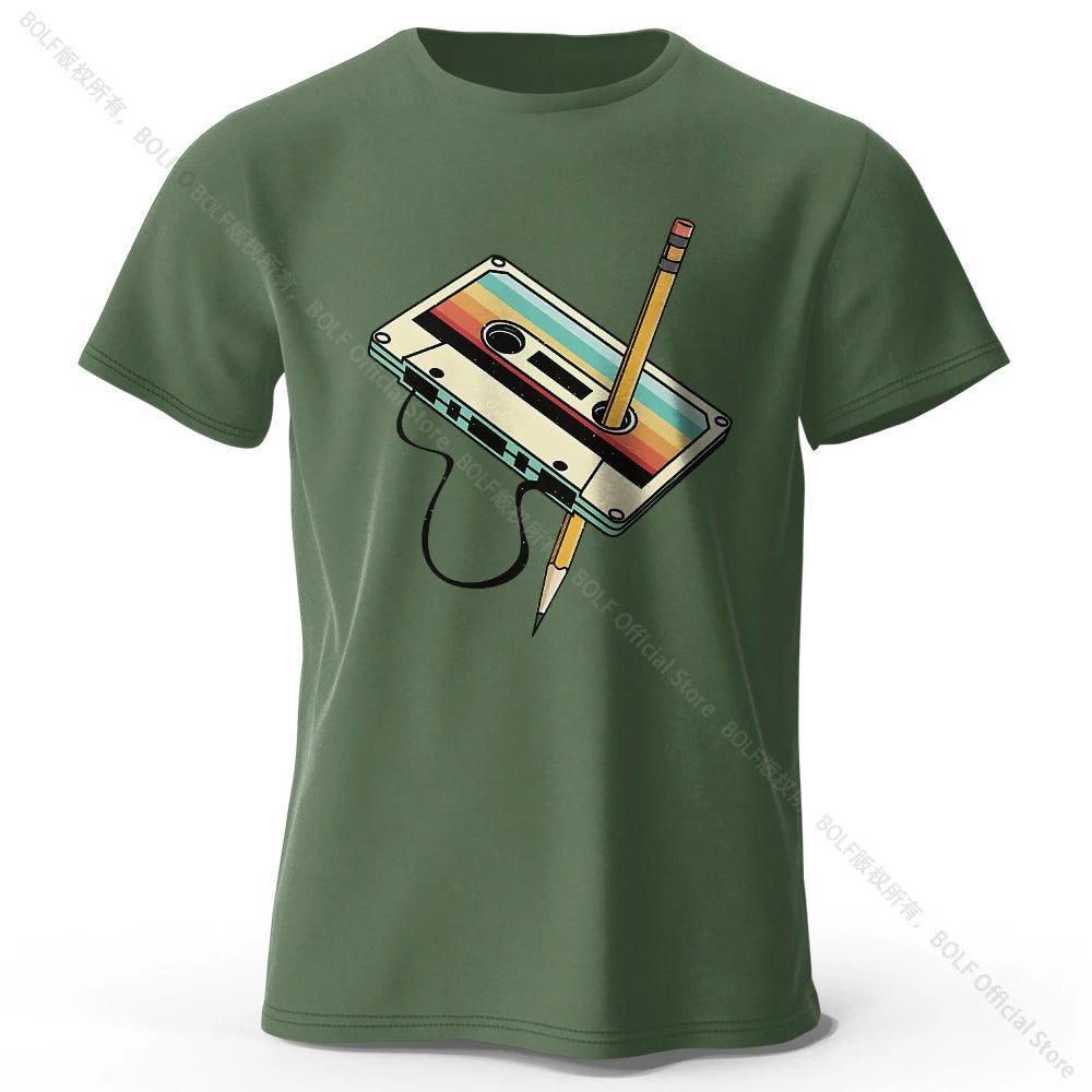 Men's Summer Essential 100% Cotton Printed T-Shirt, Soft & Breathable Round Neck Short Sleeve Tee, Unisex Casual Wear