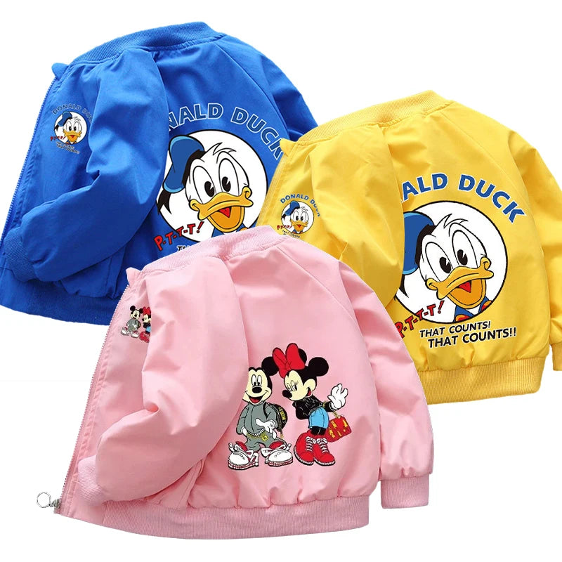 Spring Baby Boys Girls Coats Cartoon Mickey Mouse Hoodies Jacket For 1-6 Years Kids Sweatshirts Children Windbreaker Outerwear