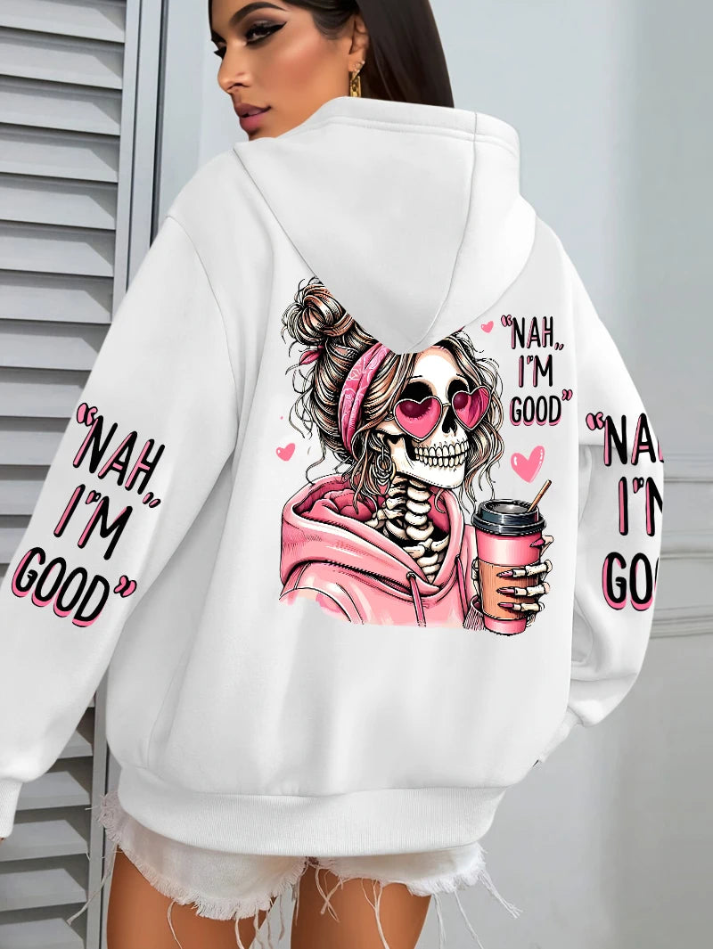 Women’s Funny Print Multicolor Hoodie