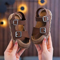 2025 Summer New Children Sandals Fashion College Style Boys Girls Soft Bottom Sandals Simple Solid Color Kids Anti Kick Sandals