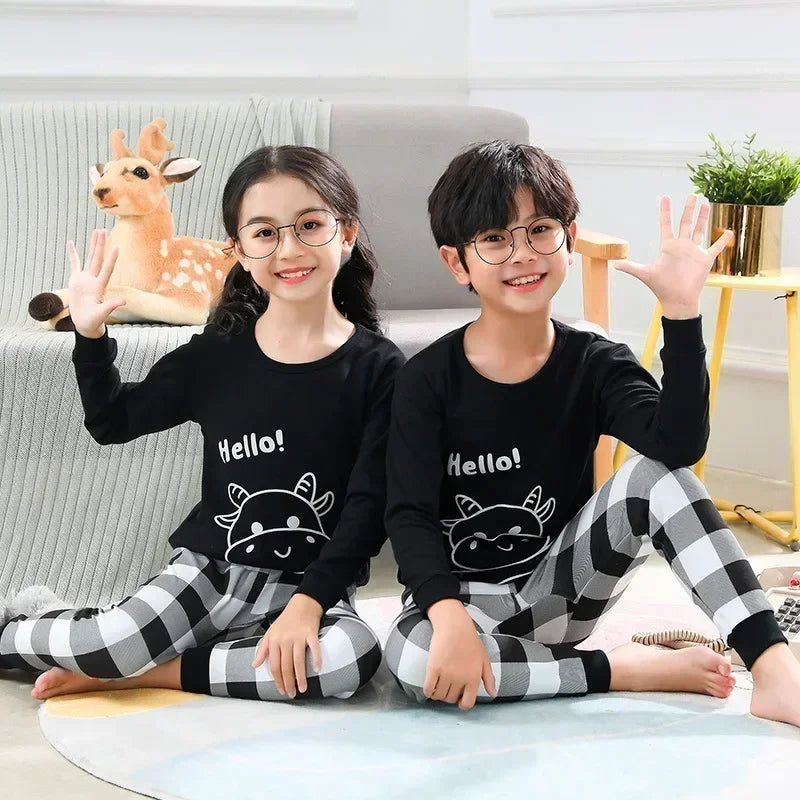 Boys Pajamas Sets 2 to 3 4 5 6 7 8 9 10 11 12 13 Years Cotton Soft Long Sleeve Toddler Boy Pijamas Set Blue Astronaut Pyjamas