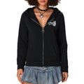 Women s Pullover Hoodie Stylish Floral Print Long Sleeve Sweatshirt with Unique Wing Design Fashionable Streetwear Jacket for