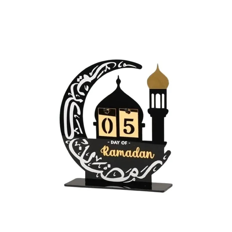 2026 DIY Eid Acrylic Countdown Calendar Ramadan Gifts and Ornaments for Kids Muslim Festival Party Decorations for Home Decor
