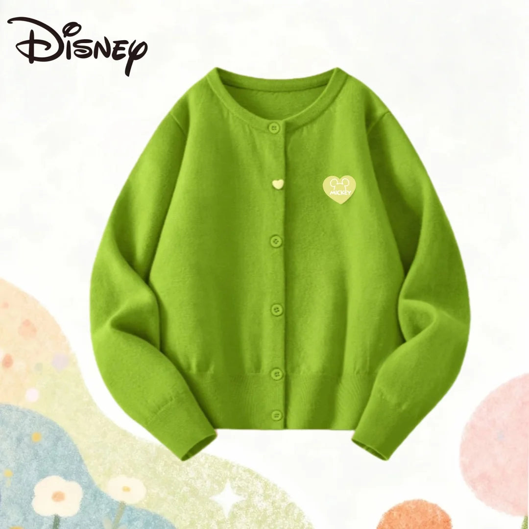 Disney Sweet Knitted Cardigan Girl Candy Color Sweater Spring Autumn Comfortable Cardigan Skin-friendly Material  Knitwear