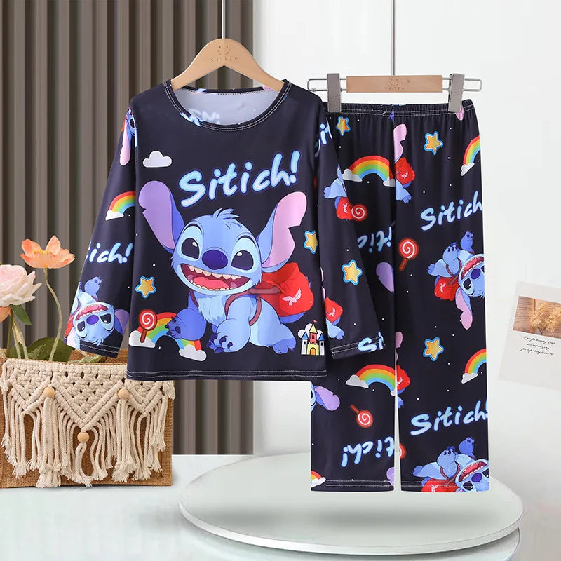 Full Sleeve Boys Stitch Pajama Sets Soft and Comfortable Baby Pajamas Kids Pyjamas Children's Sleepwear Loungewear for 2 to 14Yr