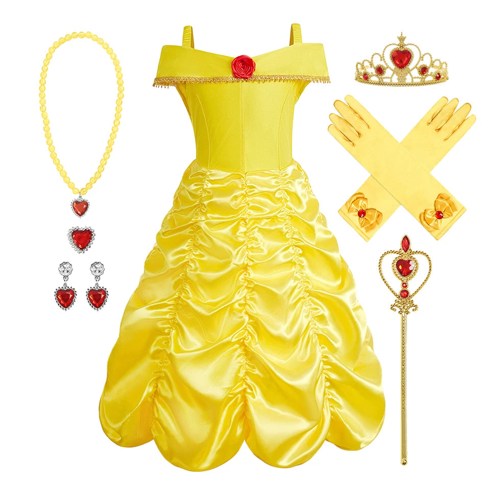 Cinderella Anna Elsa Costume Children Princess Dress for Girls Kids Cosplay Snow White Christmas Carnival Party Disguise Outfit