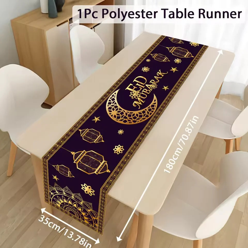 Ramadan Table Runner Eid Mubarak Decoration 2026 for Home Ramadan Kareem Ramadan Mubarak Islamic Muslim Party Eid Al-Fitr Gifts
