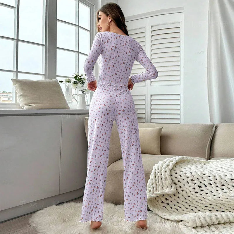 Women’s Floral Print Pajama Set