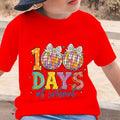 New Girls T Shirt Glitter 100 Days Shirt Children Clothes Girl Disco Ball 100 Days Of School Fashion T-Shirt Retro School Tee