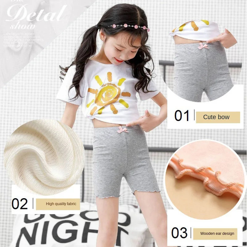 Hot Modal Girls Shorts Safety Pants Top Quality Kids Pants Underwear Children Summer Cute Bow Short Underpants for 1-12 Years