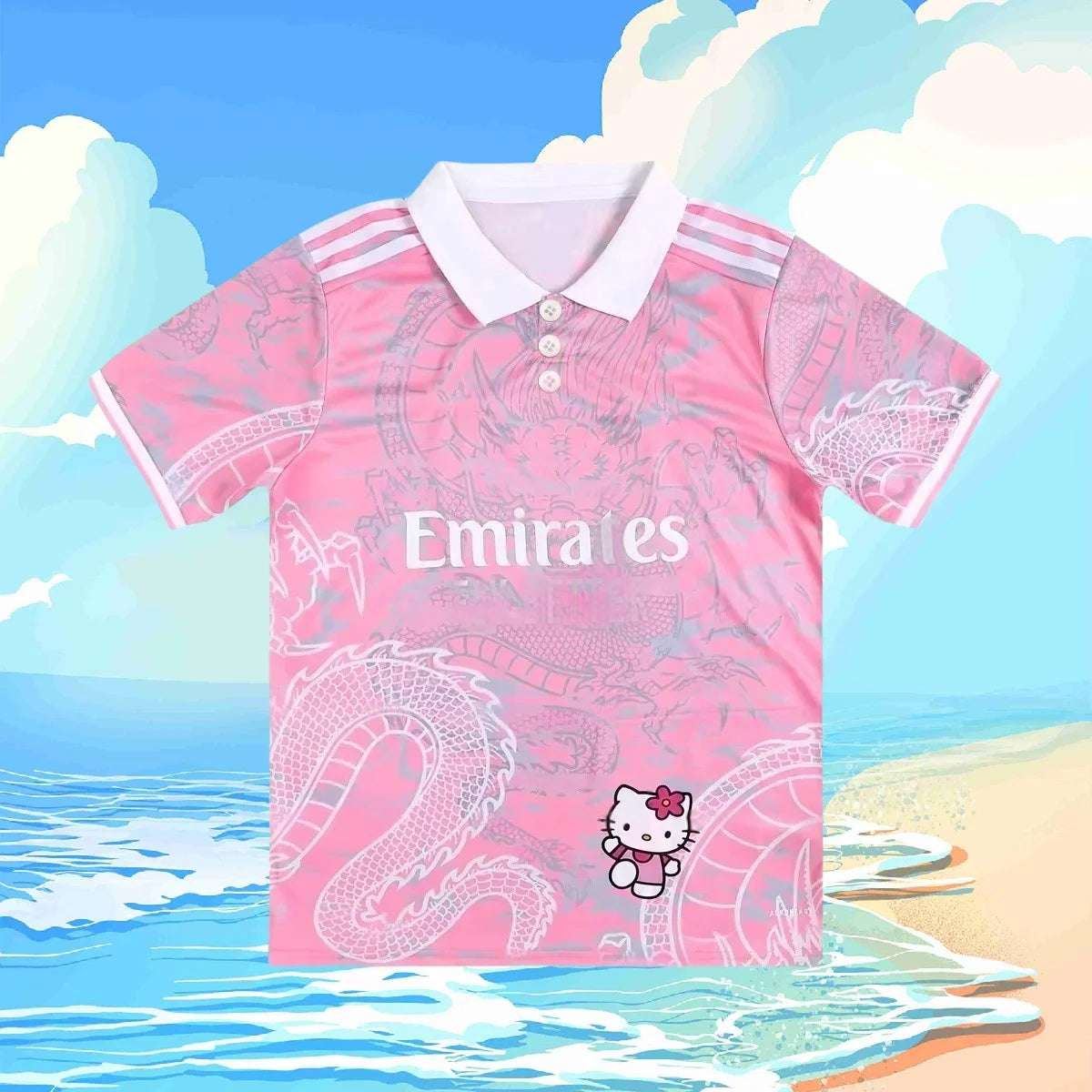 Summer Fashion Casual Fresh Polo Shirt Sanrio Hello Kitty 3D Mesh Breathable Quick Drying Sports Men Women's Comfortable T-Shirt
