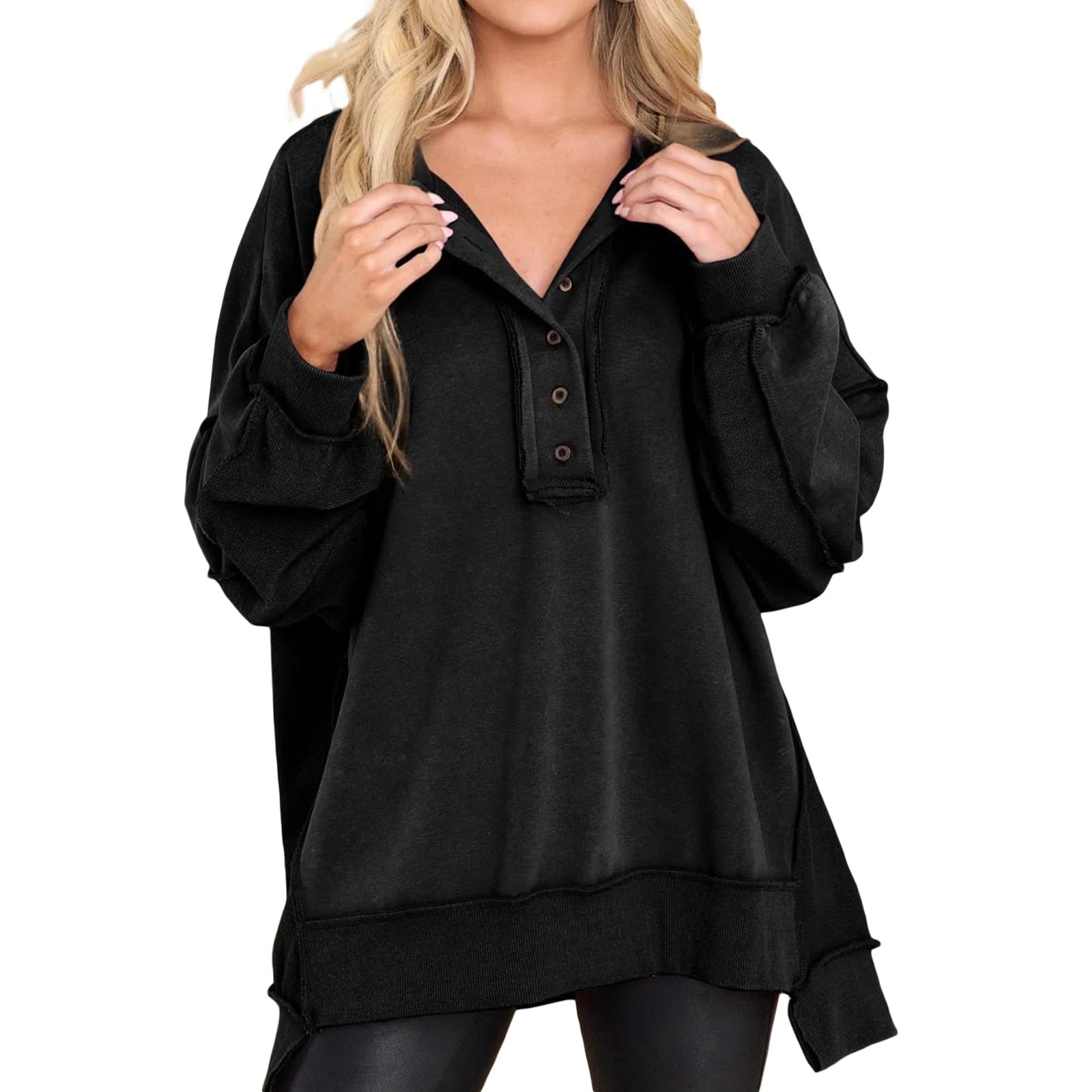 Women’s Loose V-Neck Sweatshirt