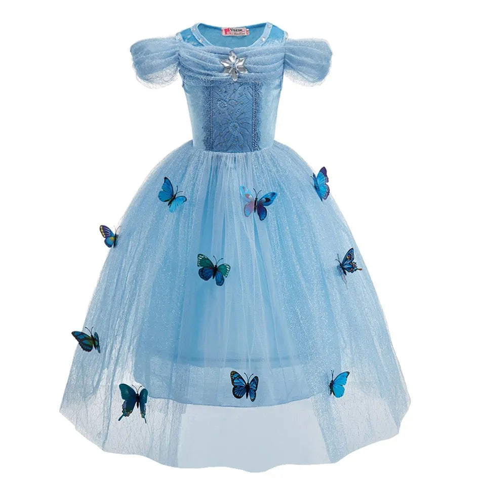 Kids Belle Costume Girl Halloween Princess Cosplay Party Dress Children Rapunzel Cinderella Anna Elsa Encanto Birthday Clothes