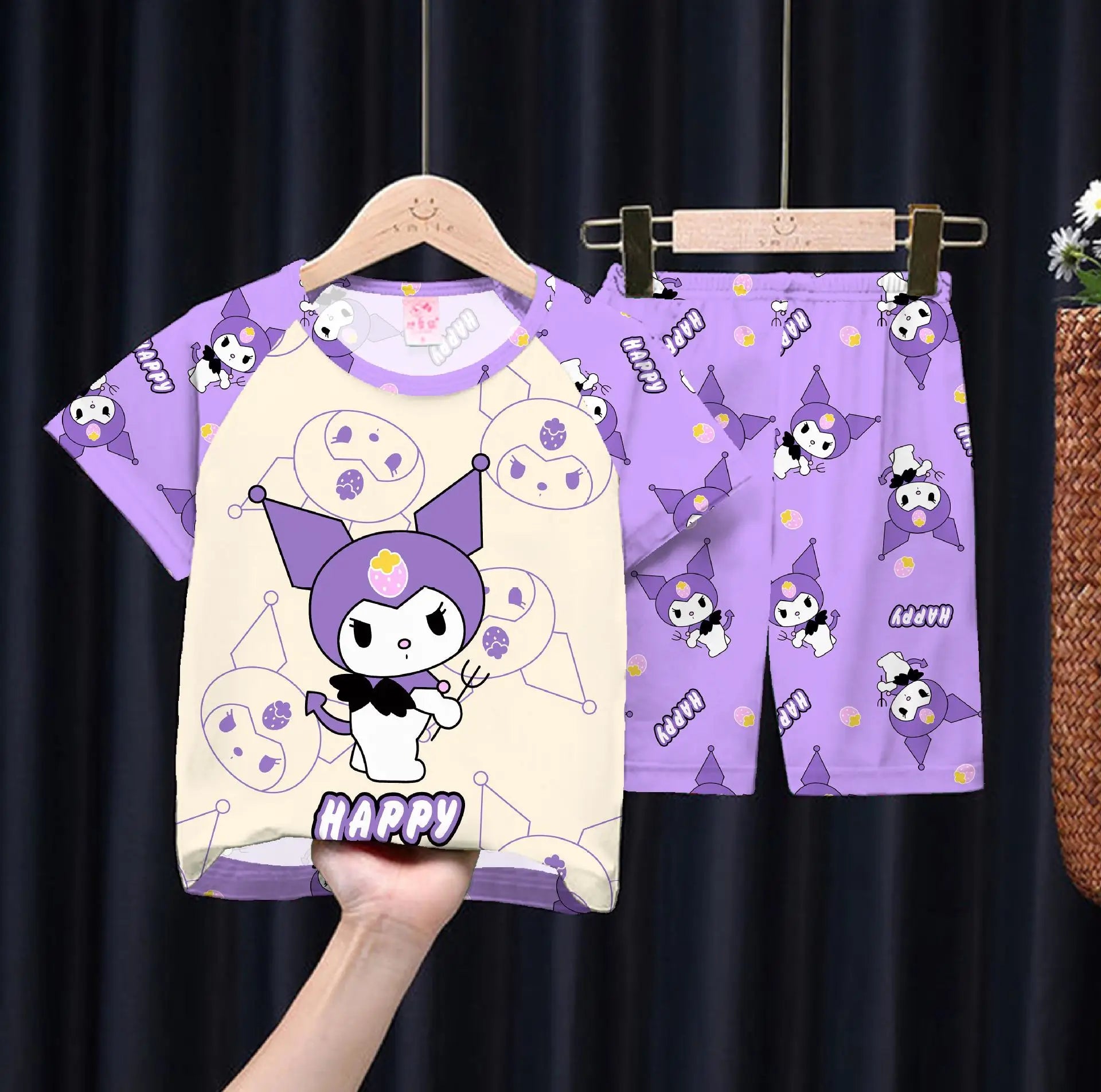 Summer Children's Pajamas Short Sleeve Girls Cartoon Old Boys Boys Home Clothes Set Pajama Sleepwear Robe Clothing Mother Kids