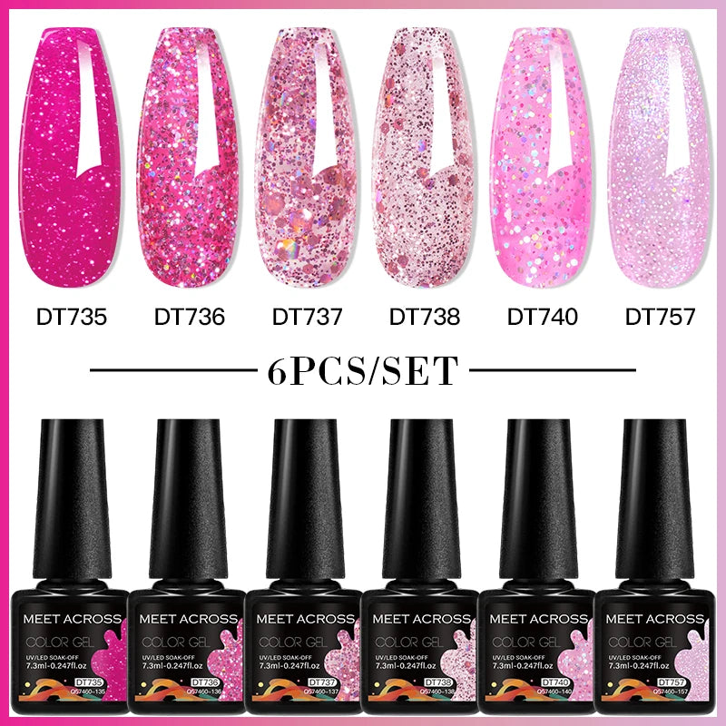6pc Nail Gel Polish Set DIY Nail Art Semi Permanent UV LED Gel Kit For Nails Decoration Manicure Soak Off Painting Vernis Design