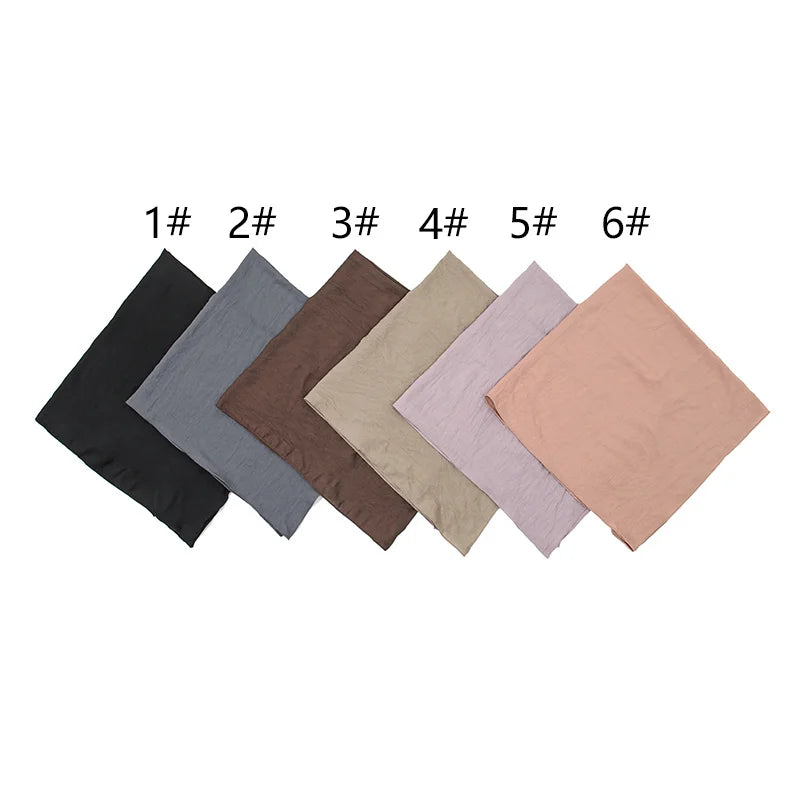 90*90cm Thin Soft Square Scarves for Women Simplicity Solid Color Cotton Linen Headscarf Muslim Female's Hijabs Bag Accessories