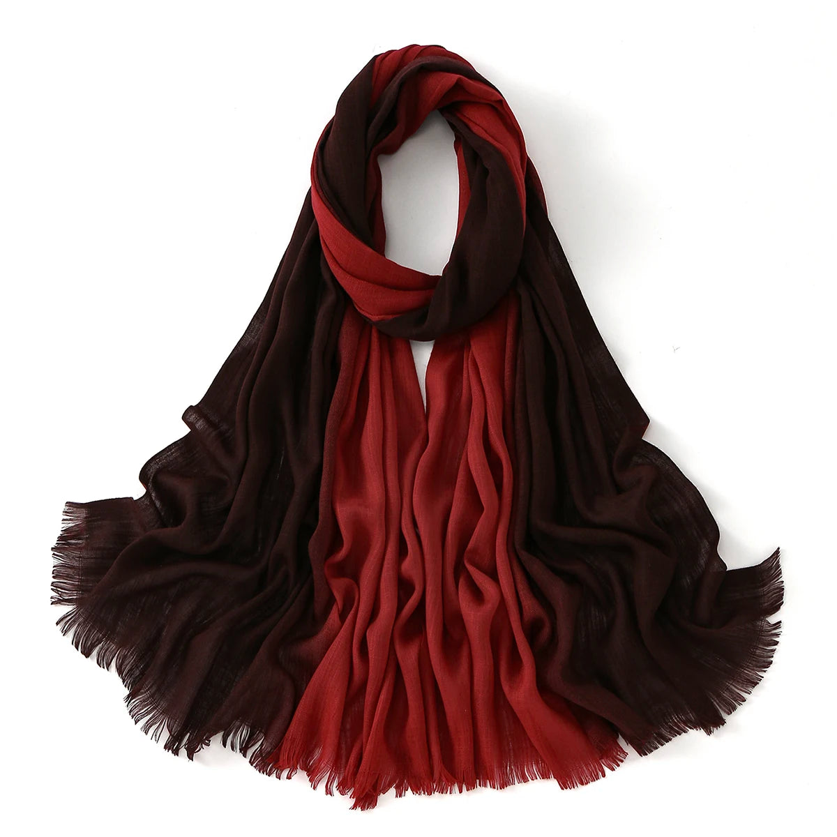 Plain Bamboo Cotton Hijab Scarves Women Solid Color Crinkle Turban Remove Edge Soft Cotton Premium Quality Hijab Shawl