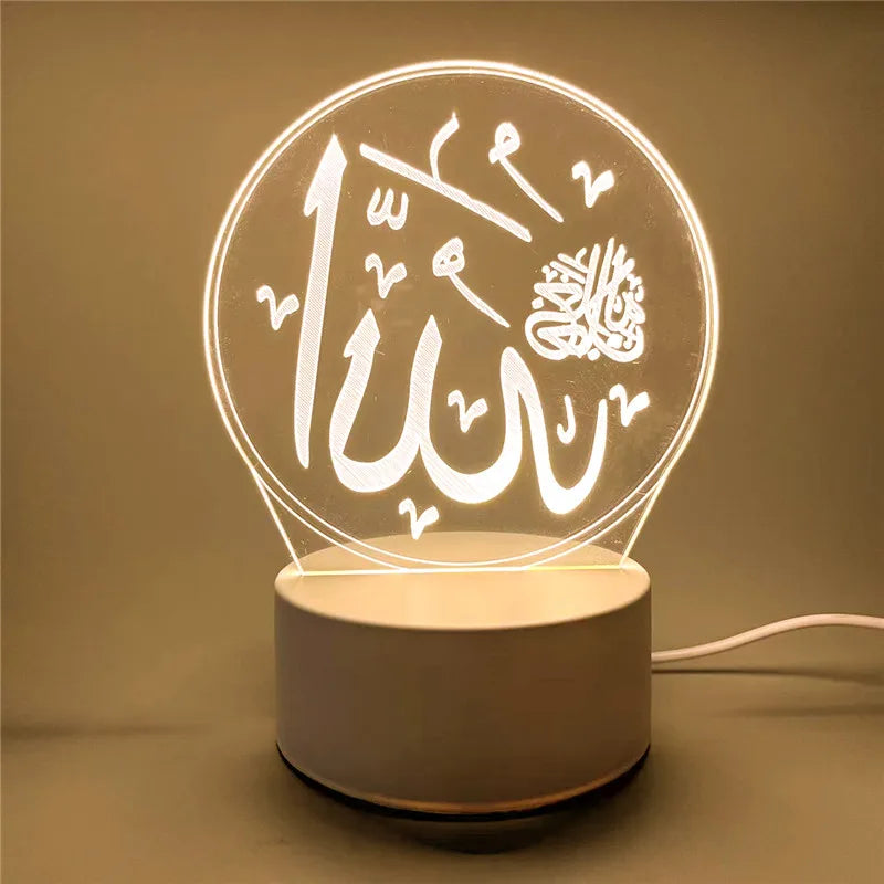USB Operated LED Night Light Eid Mubarak Table Ornament Muslim Eid Al Adha Holiday Lighting Ramadan Decorations 2026 room decor