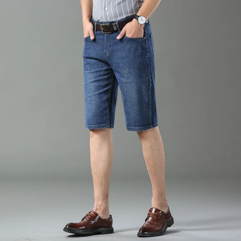 2025 New Blue Fashion Design Men's Jeans Slim Fit Straight Men's Short Jeans Summer Shorts Jeans Men's Jeans Stretch