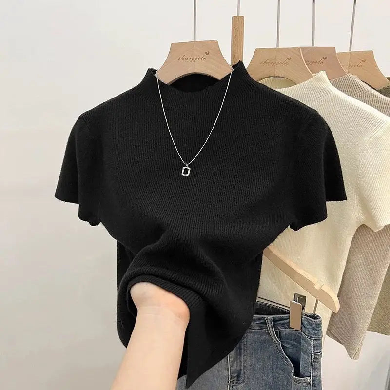 Women’s Slim Turtleneck Knit Top