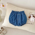 Baby Denim Bloomers Shorts Newborn Soft Cozy Cotton Toddler Boys Girls Summer Shorts Pants Ruffles Waist Kids Clothing 0-3T