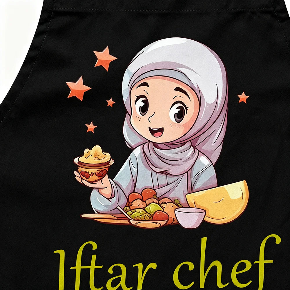 Ramadan 2026 Iftar Chef Apron Kitchen Accessories Ramadan Apron Gift for Chef Mom Baking Eid Al-Adha Hajj Eid Mubarak Decoration