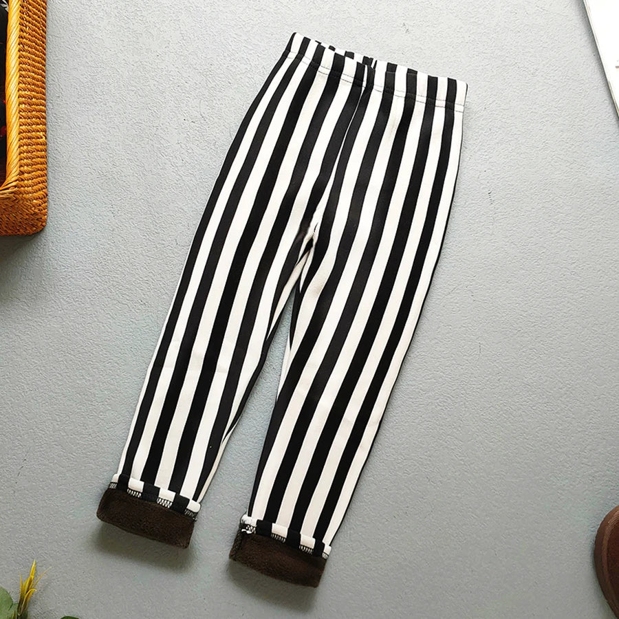 Autumn Winter Print Flowers Thick Warm Kids Toddler Baby Girls Leggings Children's Pants