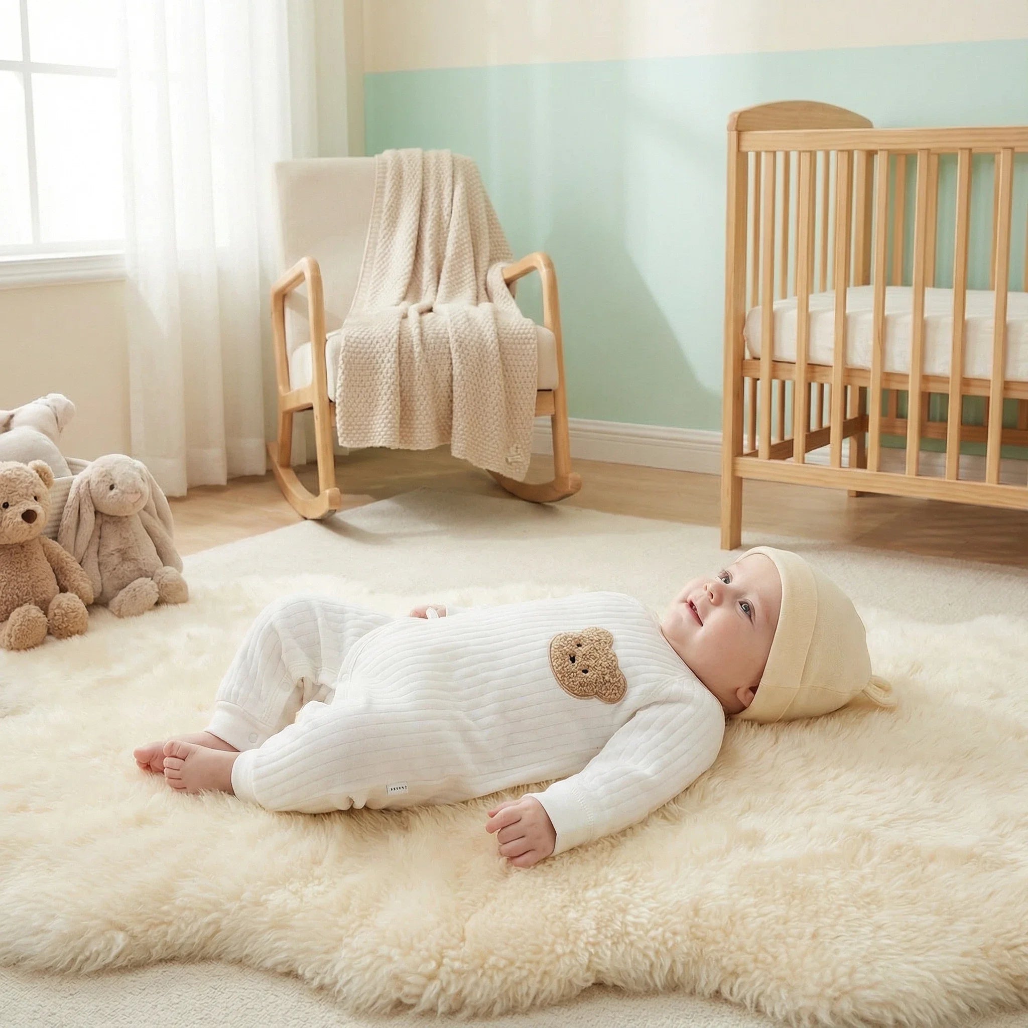 Boys Girls Bodysuit Newborn Winter Onesie Clothes Cotton Toddler Home Wear  0-6M Thickened Spring and Autumn Clothing