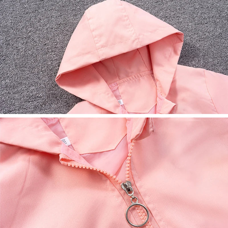 Spring Autumn Baby Girls Boys Hooded Jacket Fashion Cartoon Lilo and Stitch Outerwear Tops Children Windbreaker Coat Kids Clothe