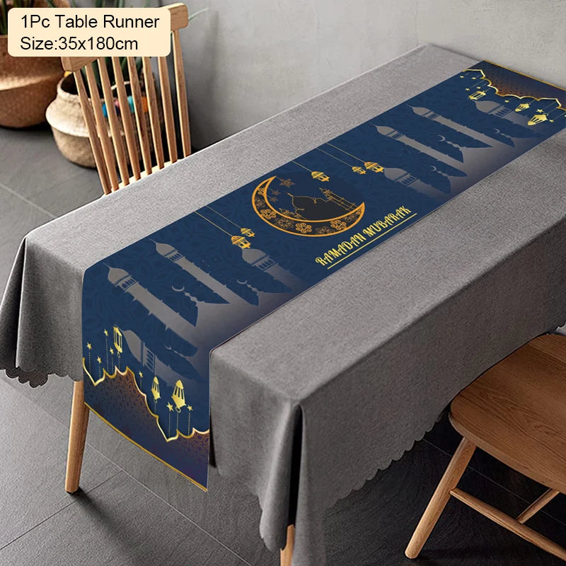 Ramadan Decoration Table Runner EID Mubarak Decor For Home Tablecloth Ramadan Kareem Islamic Muslim Party Eid Al Adha Gifts 2026