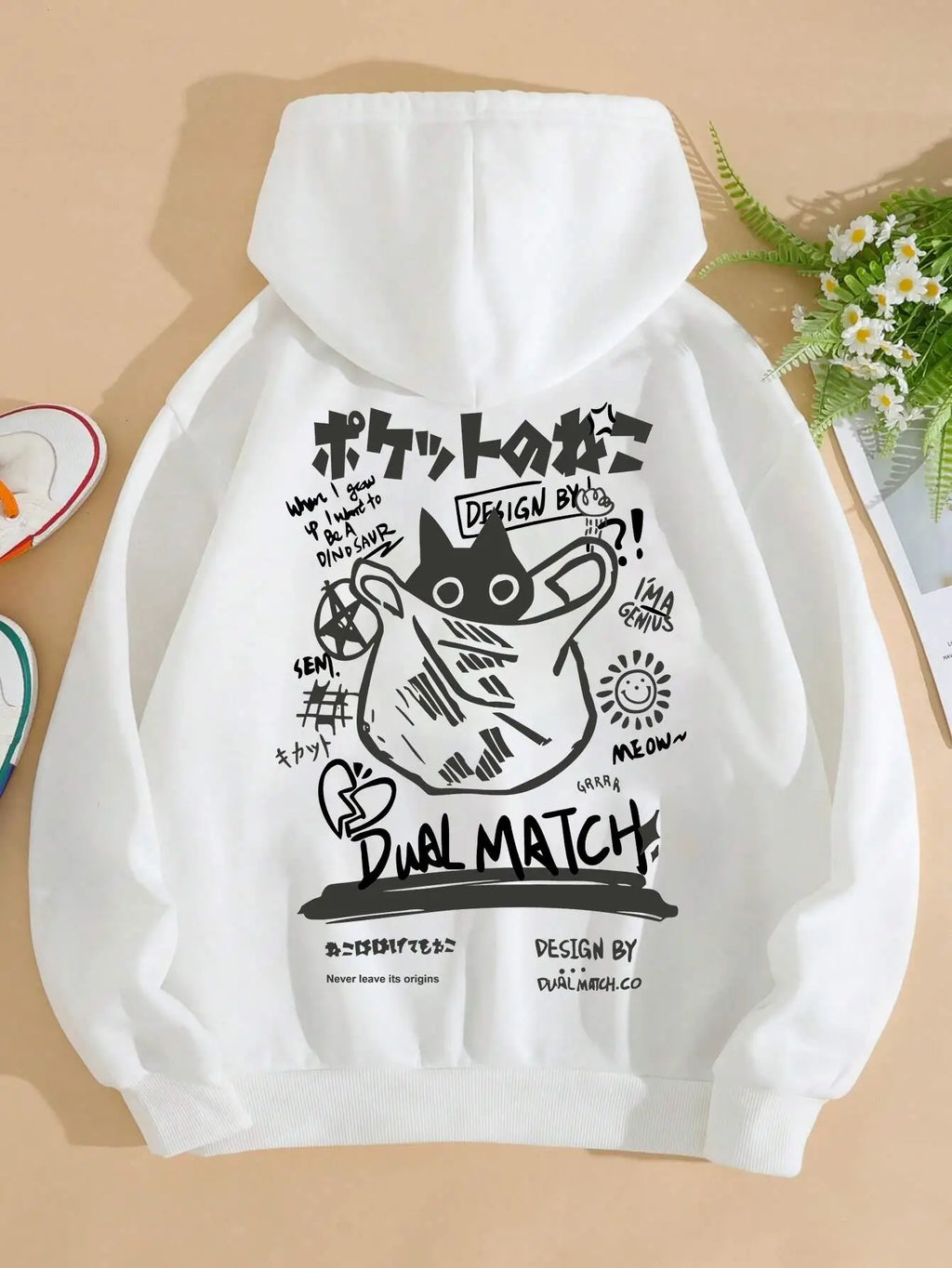 Harajuku Cat Cartoon Hoodie