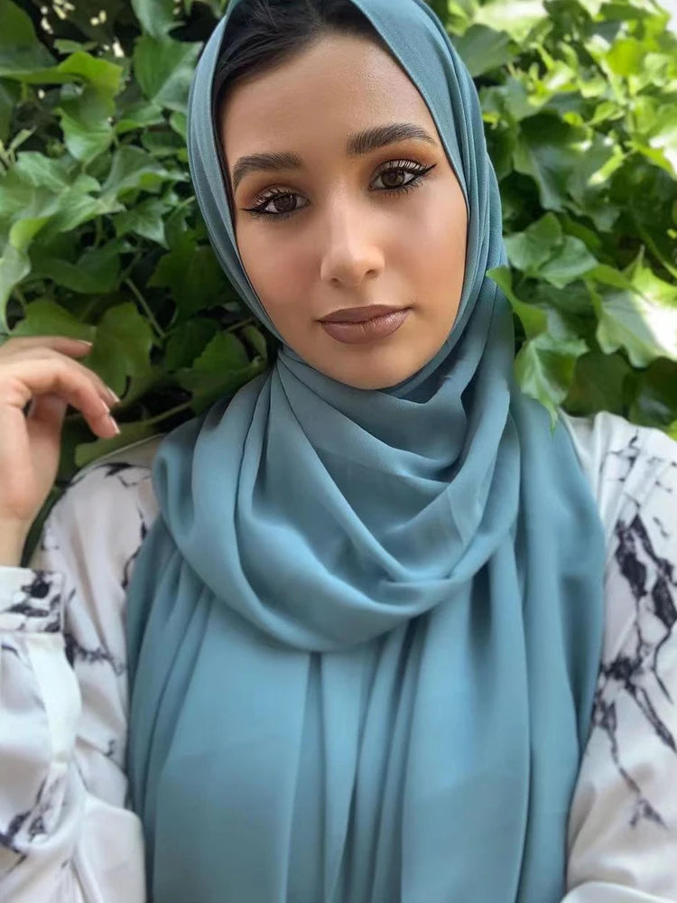 Classic Muslim Girl Chiffon Hijab Scarf Women Long Head Wrap For Women Wedding Hijabs Scarves Veil 180*70cm Headscarf