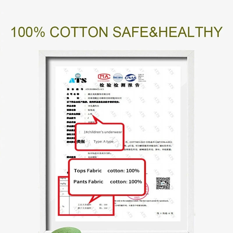 Soft Breathable Cotton Baby Children Pajamas Set Cute Cartoon Long Sleeve Home Sleepwear Set for 0-5 Years Old