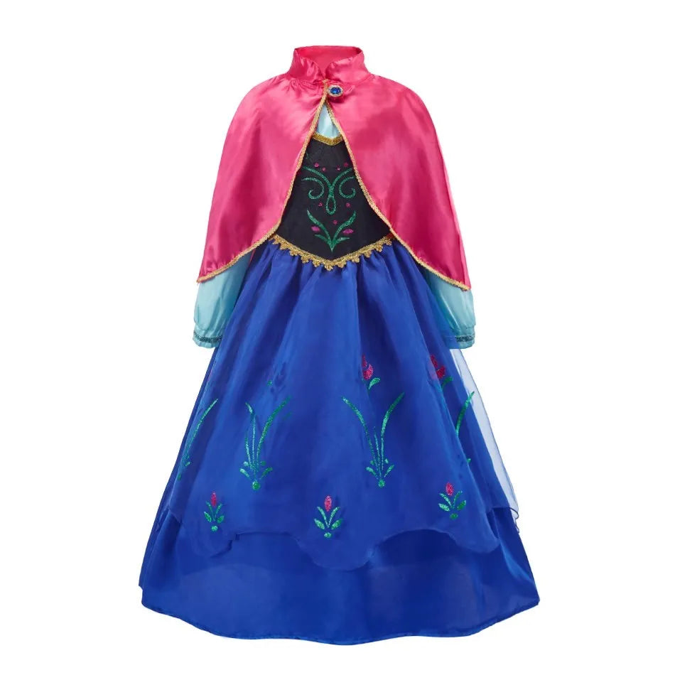 Kids Belle Costume Girl Halloween Princess Cosplay Party Dress Children Rapunzel Cinderella Anna Elsa Encanto Birthday Clothes
