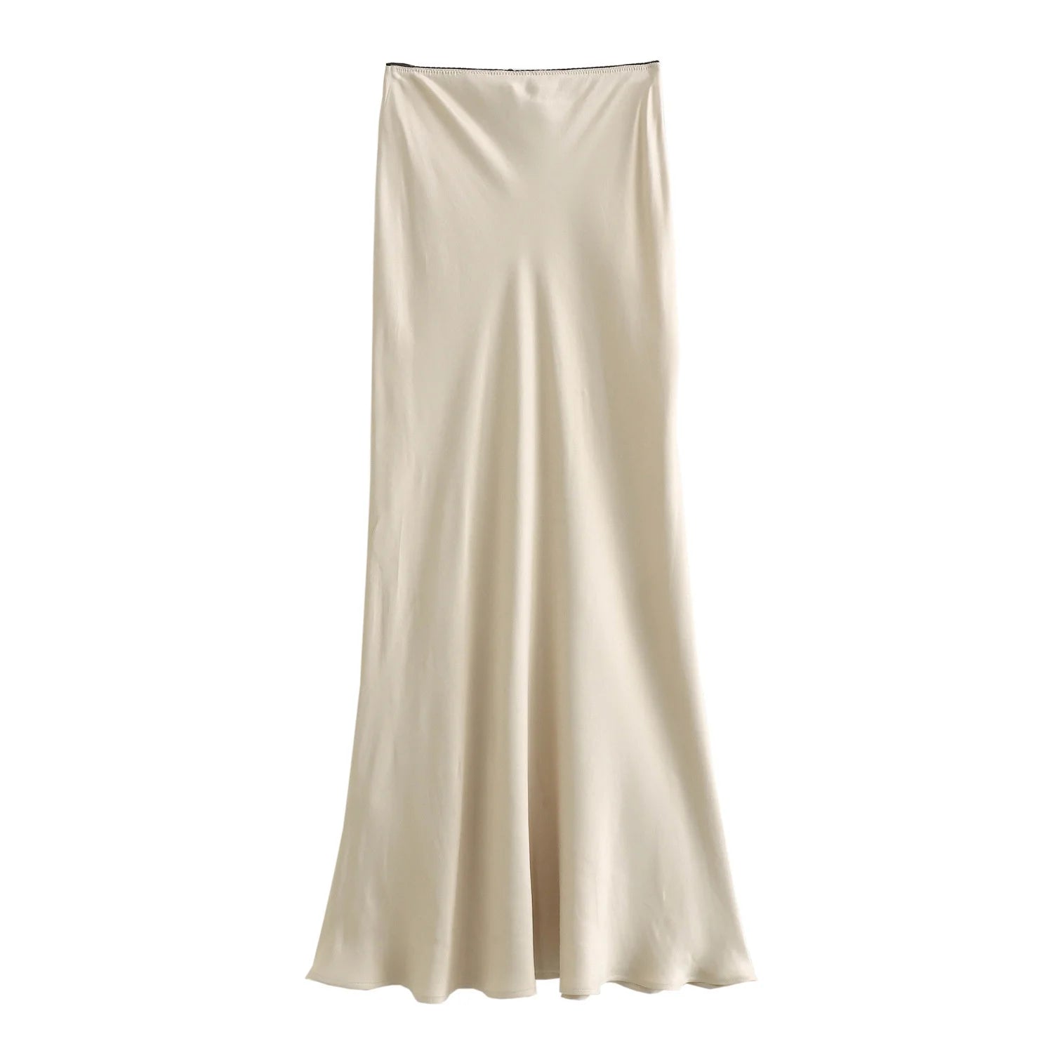 Chic Satin Bow Detail Maxi Women Skirt