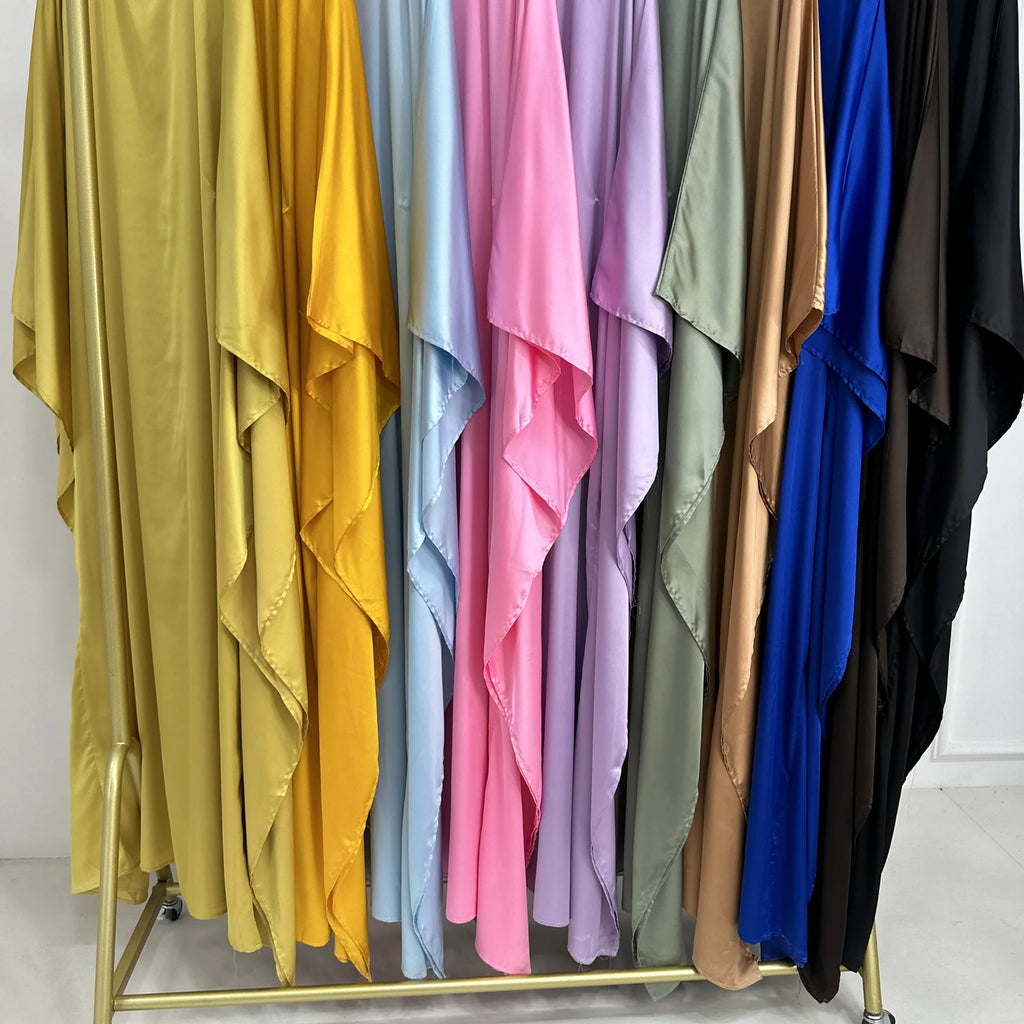Comfortable Classic Abaya 2025 Islamic Clothing Satin Fabric Batwing Kaftan Women's Dresses Modest Abaya Women Muslim Dress