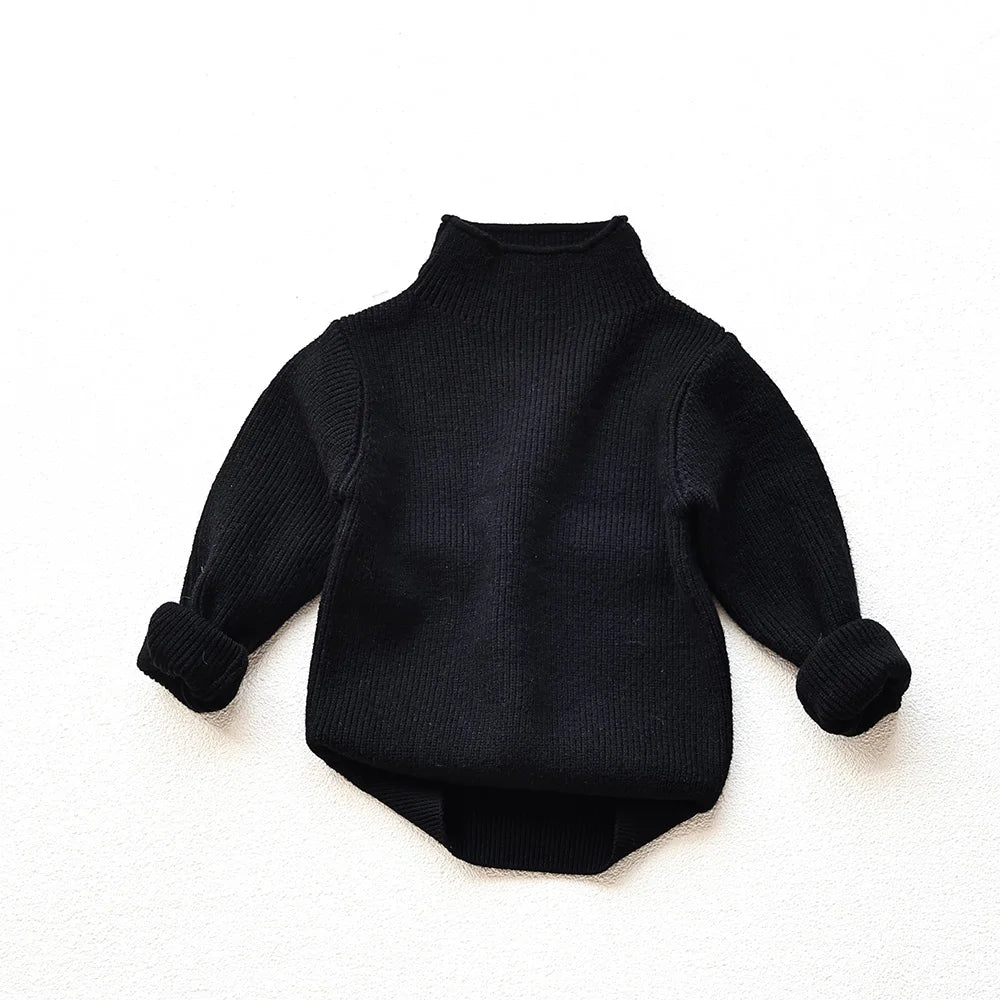 MILANCEL Spring Autumn New Kids Infant Sweaters Turtleneck Boys Pullover Boys Knitwear Girls Base Sweater