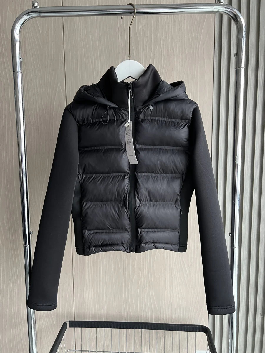 New Arrival  Women's Lightweight Warm Down Jacket with Long Sleeves and Zippered Hooded Sports Coat 4391742