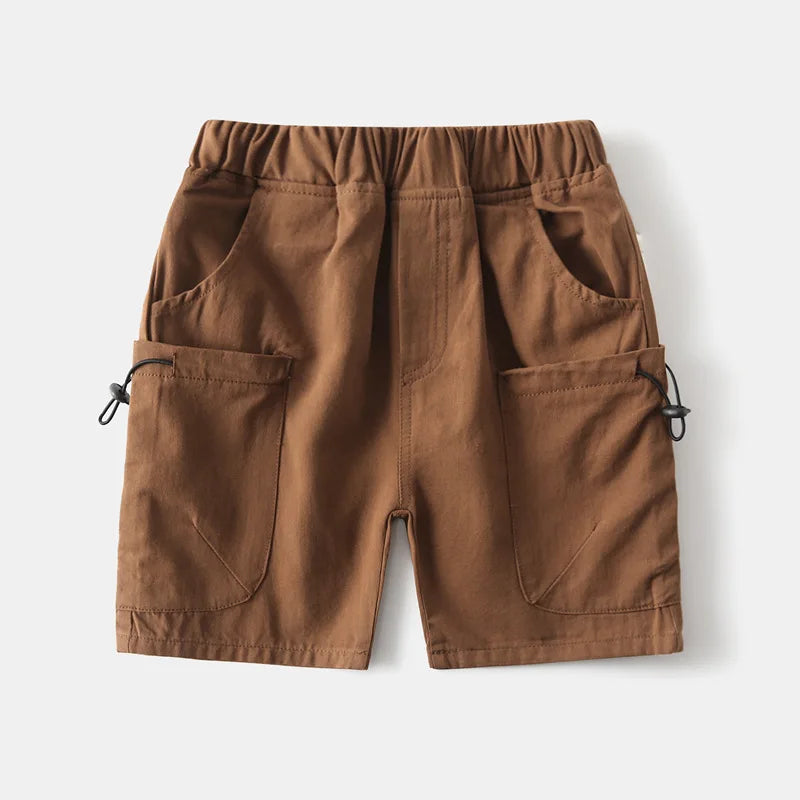 Cotton Children Brown Short Pants for Boys 2 to 3 4 5 6 7 8 Years Kids Shorts 2025 Beach Shorts Casual Loose Toddler Boy Shorts