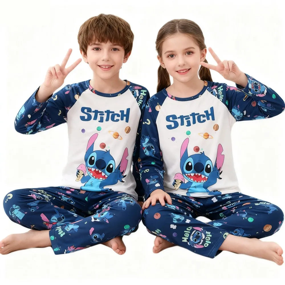 Full Sleeve Boys Stitch Pajama Sets Soft and Comfortable Baby Pajamas Kids Pyjamas Children's Sleepwear Loungewear for 2 to 14Yr
