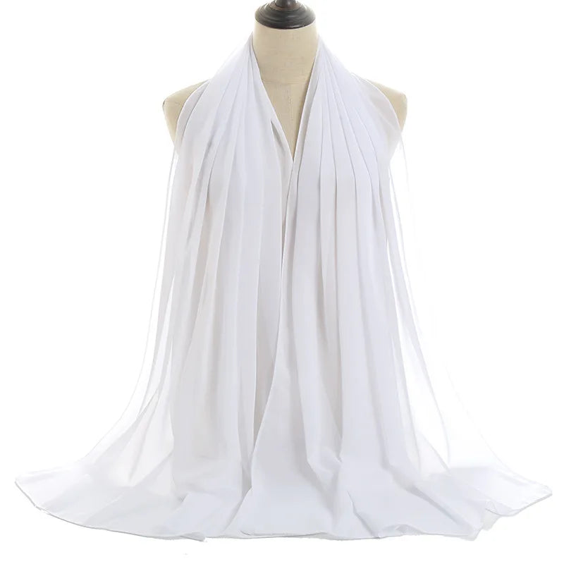 Classic Muslim Girl Chiffon Hijab Scarf Women Long Head Wrap For Women Wedding Hijabs Scarves Veil 180*70cm Headscarf