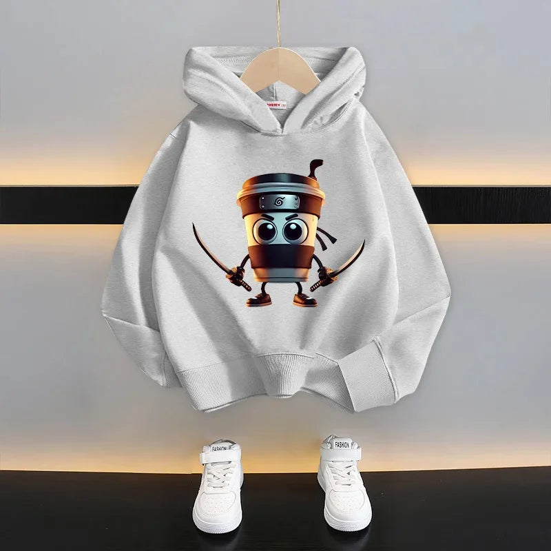 Italian Brainrot Kids Hoodie Funny Cartoon Graphic Thin Sweatshirts Tung Tungtung Sahur Casuals Long Sleeves Tops Boys Clothes