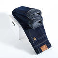 Winter Warm Fleece Jeans Men's Thick Thermal Casual Straight Denim Pants Male Business Work Stretch Trousers New Clothing